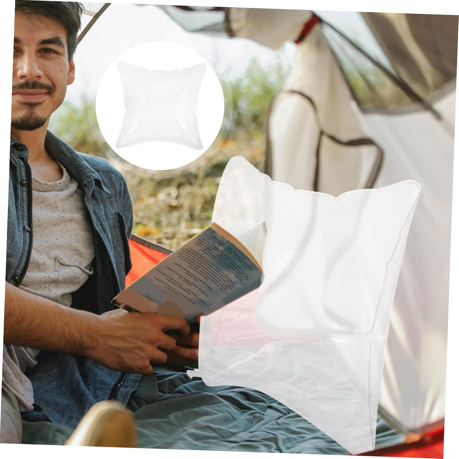 Transparent Inflatable Pillow Insert Clear Sofa Cushion for Travel Outdoor Use Ergonomic Design for Comfortable Support Portable