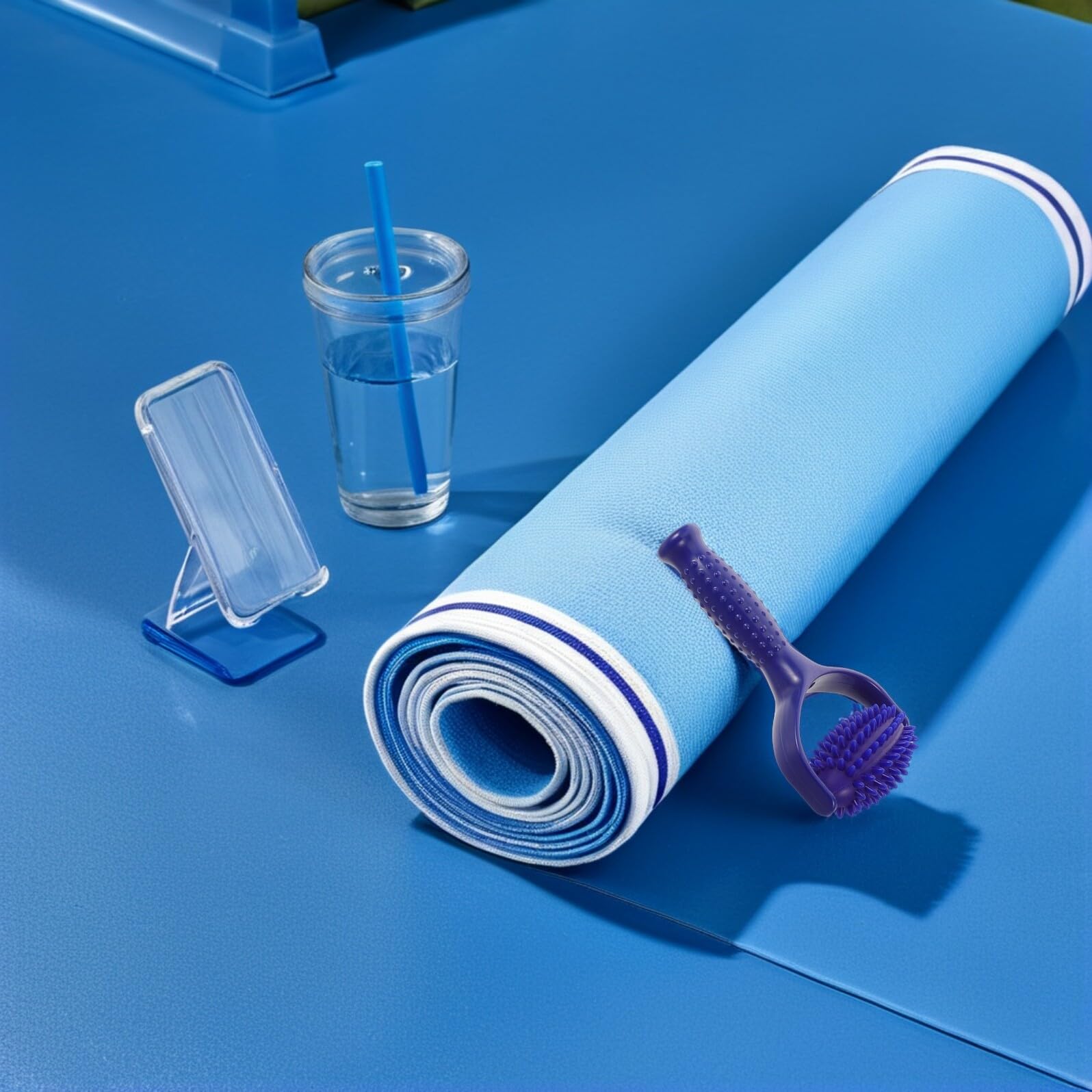 Rodillo Masajeador Manual Púas Azul 2 Piezas Abs Pvc