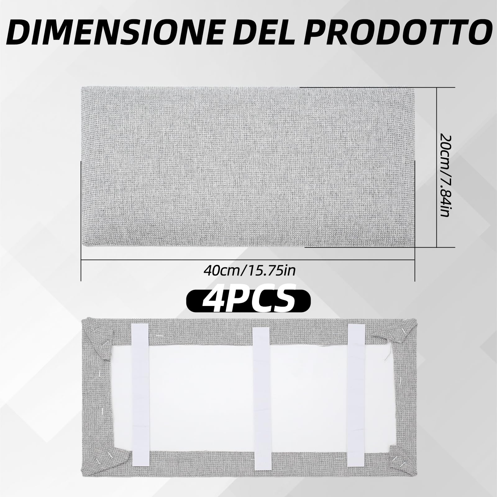 Generisch Set di pannelli da parete in schiuma che possono essere utilizzati come testiera e protezione antiurto per ridurre il rumore. Set di quattro accessori per la casa rettangolari (40 x 20 cm