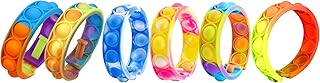 [6 Pcs] Push Pop Bracelet, Pop Fidget Toys, Fidget Bracelet Stress Relief Sensory Toys, Push Pop Bubbles Fidget Toys for Kids and Adults Autism Anxiety ADHD/ADD - Multicolor