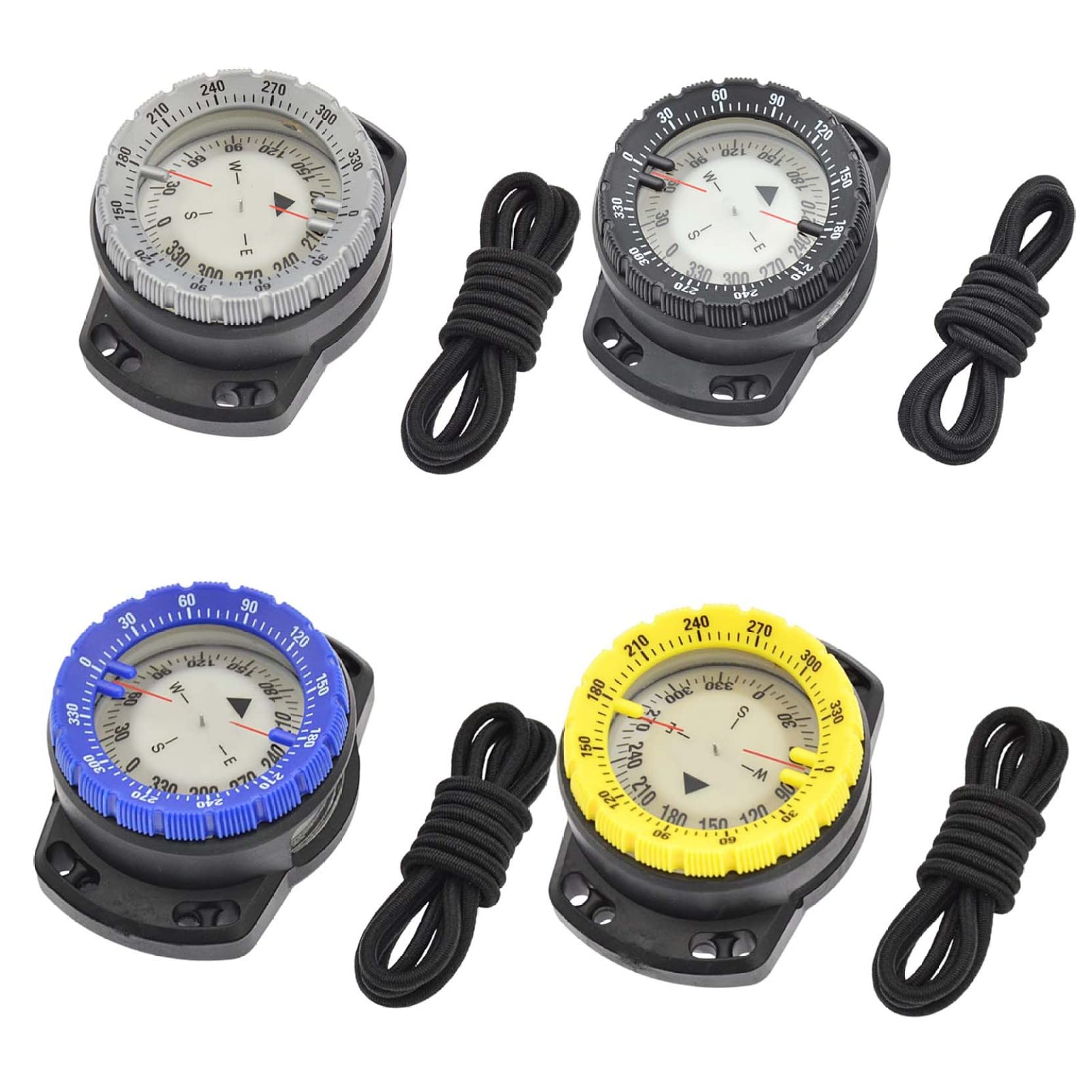 Brújula de buceo para surf, luminosa, subacuática, de 50 m, brújula de muñeca, visión nocturna, resistente al agua, brújula de navegación con correa elástica, brújula de muñeca, brújula de buceo, brúj