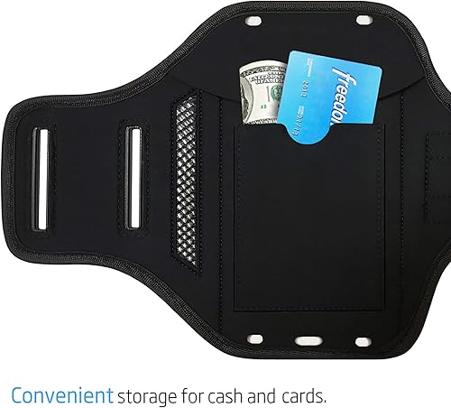 Miniatura 5 de Funda con brazalete para teléfono celular para iPhone 15, 14, Pro con banda ajustable y soporte para llaves para correr, hacer ejercicio y recreación