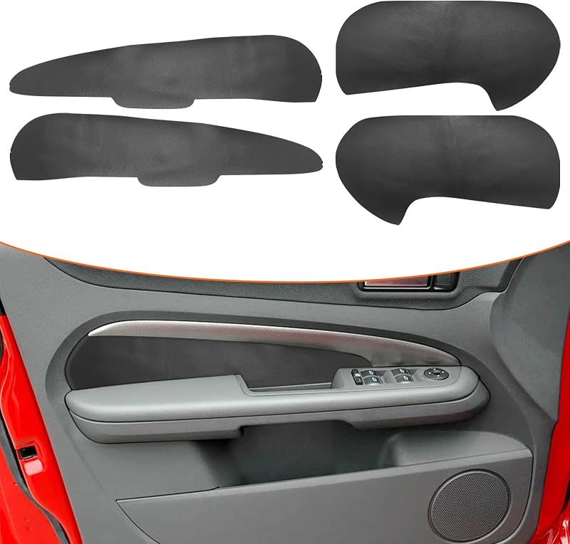 Revestimento de couro para painel de porta RUIANTE compatível com Ford Focus 2005–2007 – Kit com 4 peças