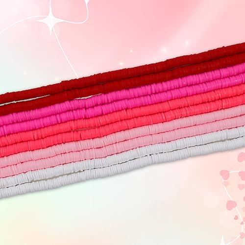 Miniatura 3 de THRELE 3600 cuentas de arcilla de colores para el día de San Valentín para hacer pulseras, 10 hebras de cuentas planas redondas de arcilla