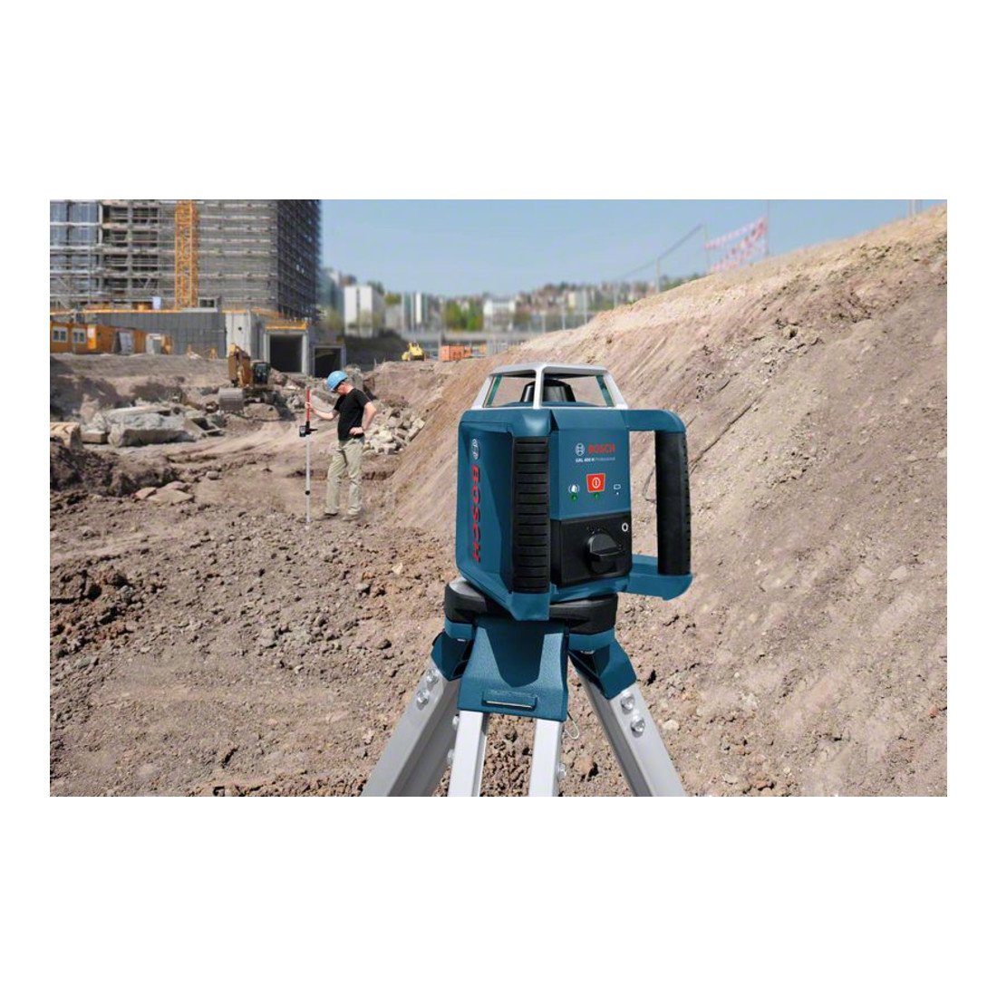 Bosch Professional Laser rotante GRL 400 H (Pannello a singolo tasto, portata: fino a 400 m (diametro), in valigetta)