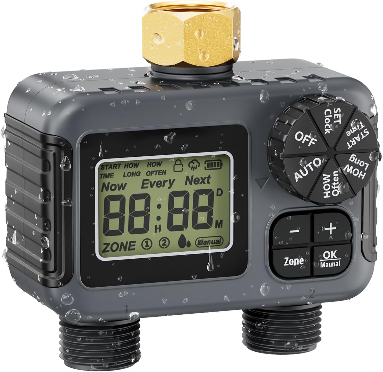 HIRALIY Sprinkler Timer with water droplets