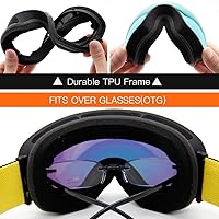 Vista 6 de JULI Gafas de esquí, gafas de snowboard para deportes de nieve de invierno con lente antivaho BNC