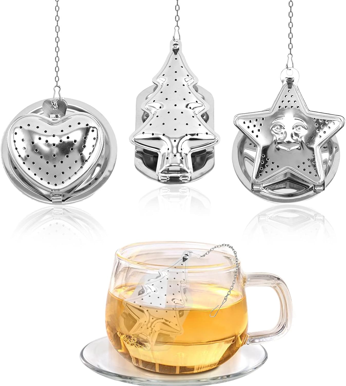 Tea Infuser for Loose Tea, 3 PCS Loose Tea Infuser 304 Stainless Steel
