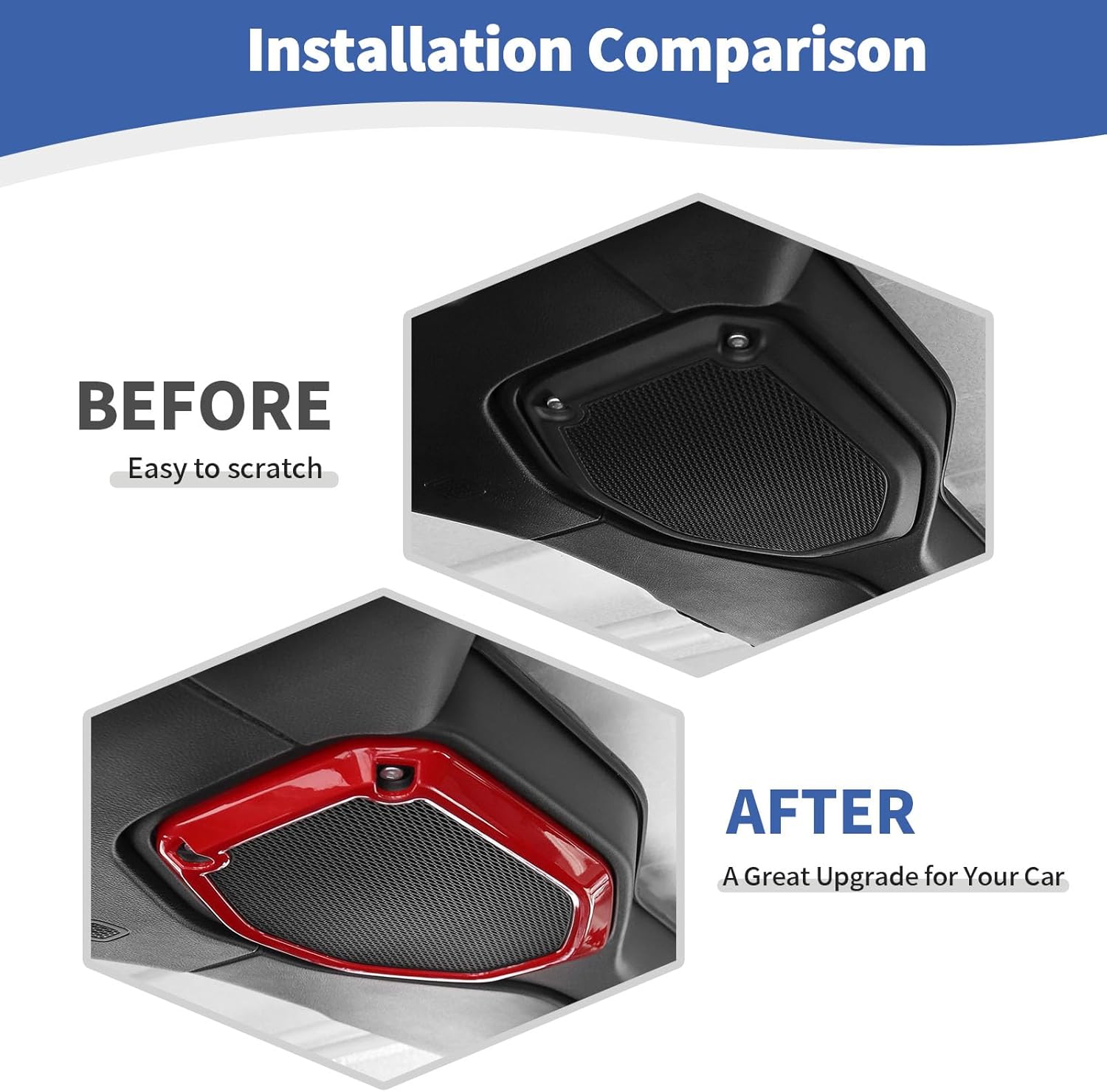 RT-TCZ for Wrangler JL Interior Trim Kit Red, Inner Door Handle Bowl Cover Speaker Trim for Jeep Wrangler JL JLU 4-Door 2018-2023 Red Interior Accessories 21pcs