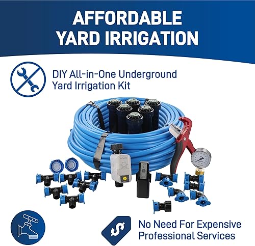 Miniatura 2 de Sistema de aspersores que va en el suelo con B-hyve, Wi-Fi, temporizador de riego y concentrador