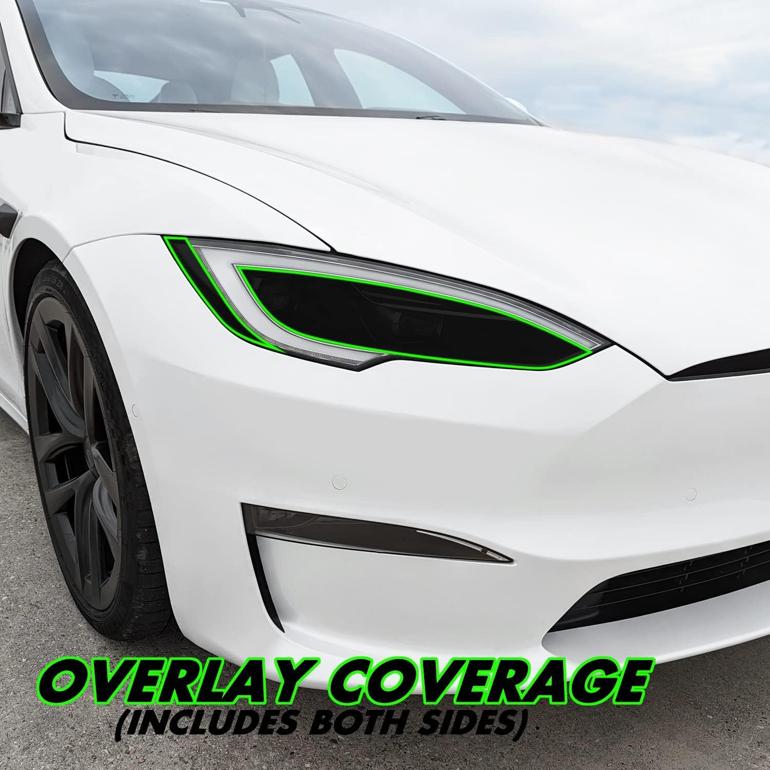 SlickMod PreCut Vinyl Smoke Tint for 2022-2023 Tesla Model S Headlight (20% Dark Smoke, 2. Headlight Cutout)