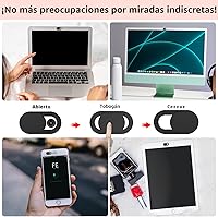 Vista 6 de Funda para cámara web (paquete de 3), funda ultradelgada de 0.03 pulgadas para cámara de portátil para iPhone, iPad, MacBook Pro, computadora, iMac