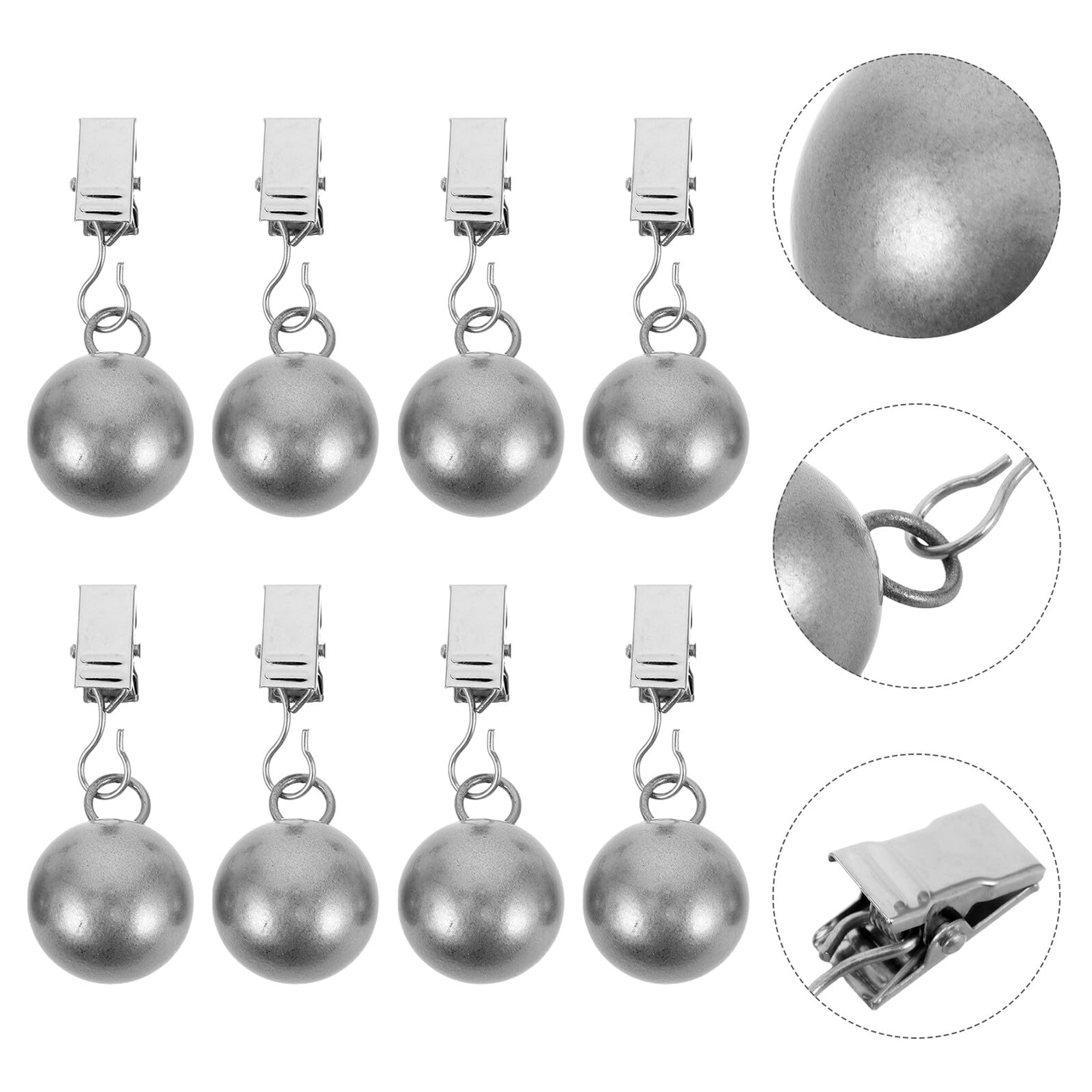 Clip per Tovaglia da Esterno 8 Pezzi Acciaio Inox a Sfera