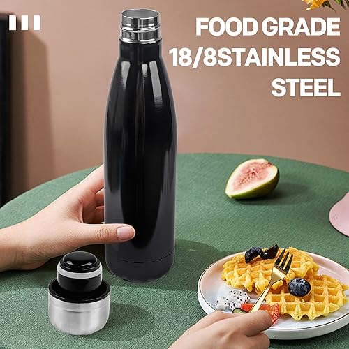 Miniatura 7 de Sfee Botella de agua aislada, botellas de agua de acero inoxidable de 17 onzas, botellas de agua reutilizables al vacío de doble pared a prueba de
