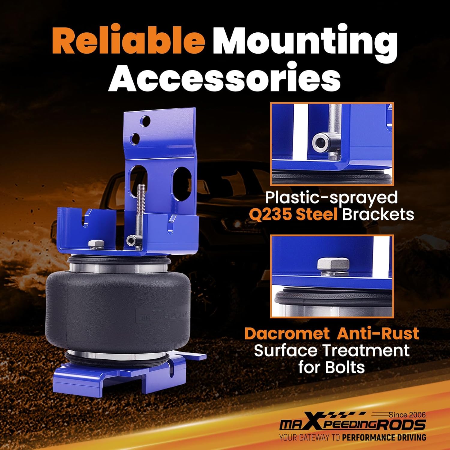 maXpeedingrods 7500 lbs Rear Air Suspension Bags Kit, for Ford E-250 Econoline 1975-2015, E-350 Super Duty 1975-2026, Motorhome Class C E-350 1975-2026, Air Helper Spring Kit
