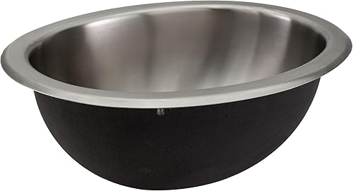 RecPro Fregadero ovalado de acero inoxidable de 10 x 13 pulgadas para autocaravana Fregadero de cocina individual para autocaravana Fregadero de