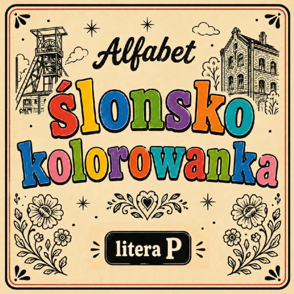 Ślonsko kolorowanka [nr 14/19]. Alfabet: [ litera P ] . Nauka języka śląskiego poprzez obrazki, odstresowująca.: Abecadło po ślonsku – Kolorowanka relaksacyjna dla każdego!