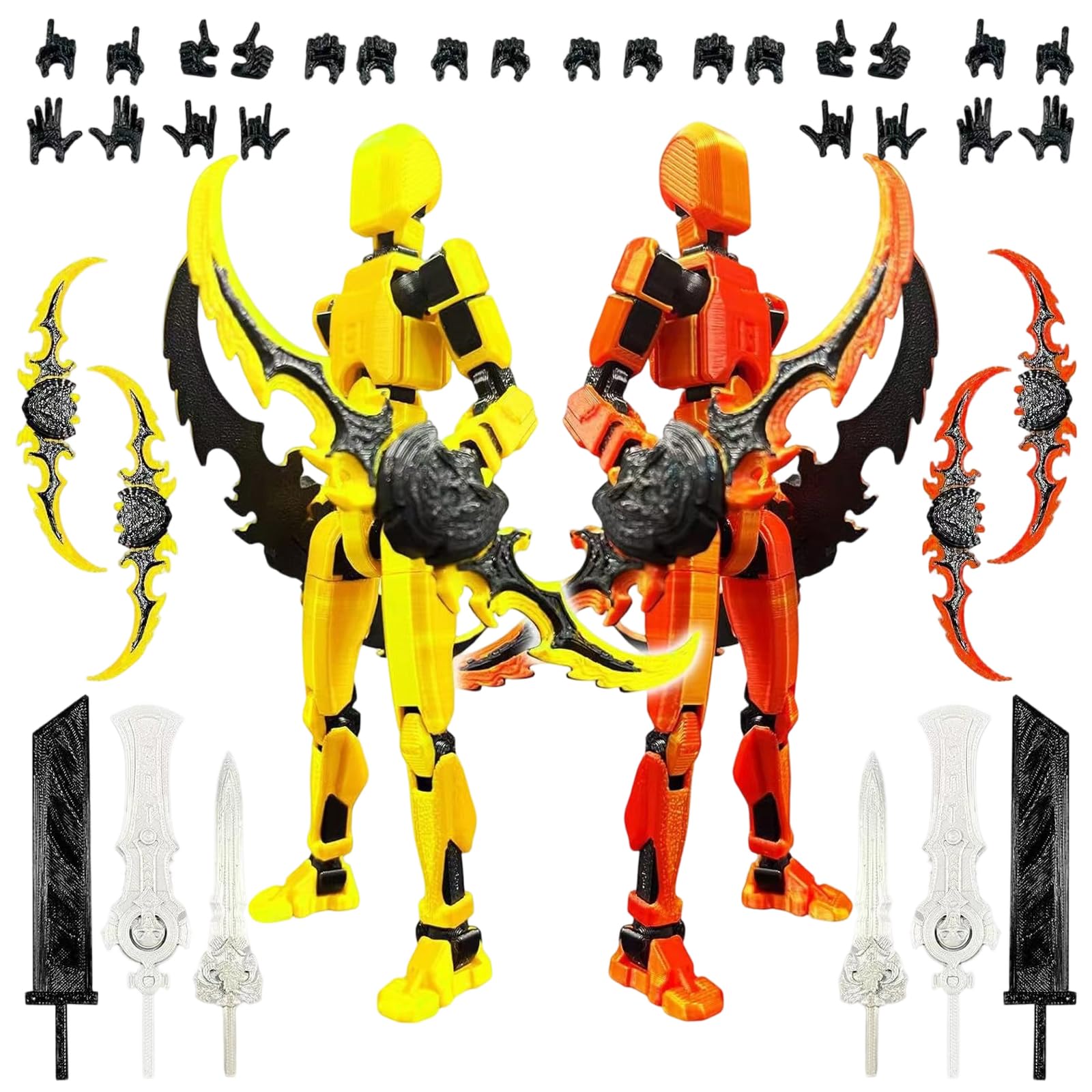 EDLMKM 2 Pack Assembly Completed Action Figure, T13 Action Figure, Kids' Play Action Figure Set, Finger Exercising Toys Assembly Set, Kids' Play Action Figures Collectors Desktop Decorations