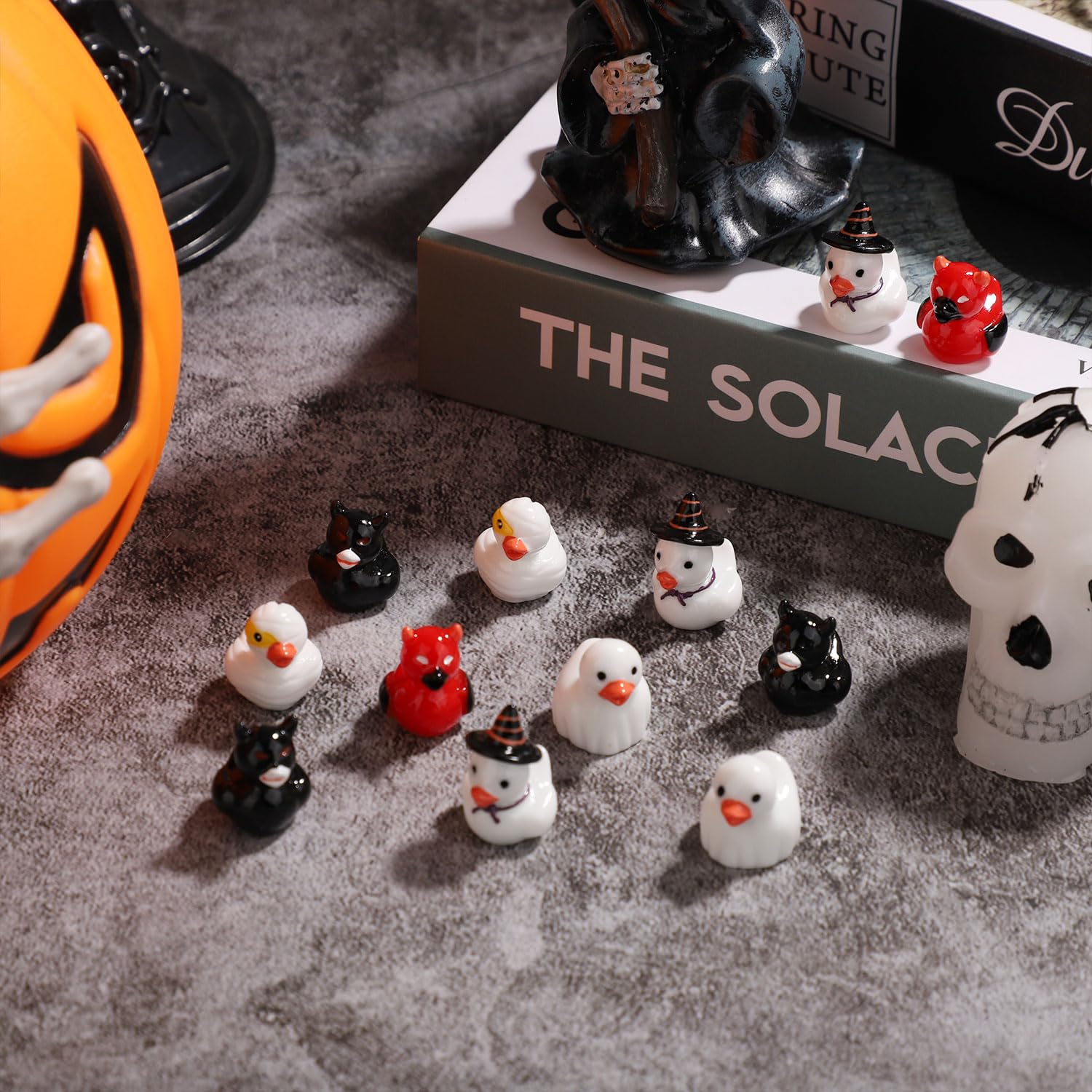 100pcs Mini Resin Ducks, 5 Styles Halloween Tiny Ducks Funny Miniature Resin Small Ducks for Halloween Party Favors Garden Micro Landscape School Crafts Decoration - Image 3