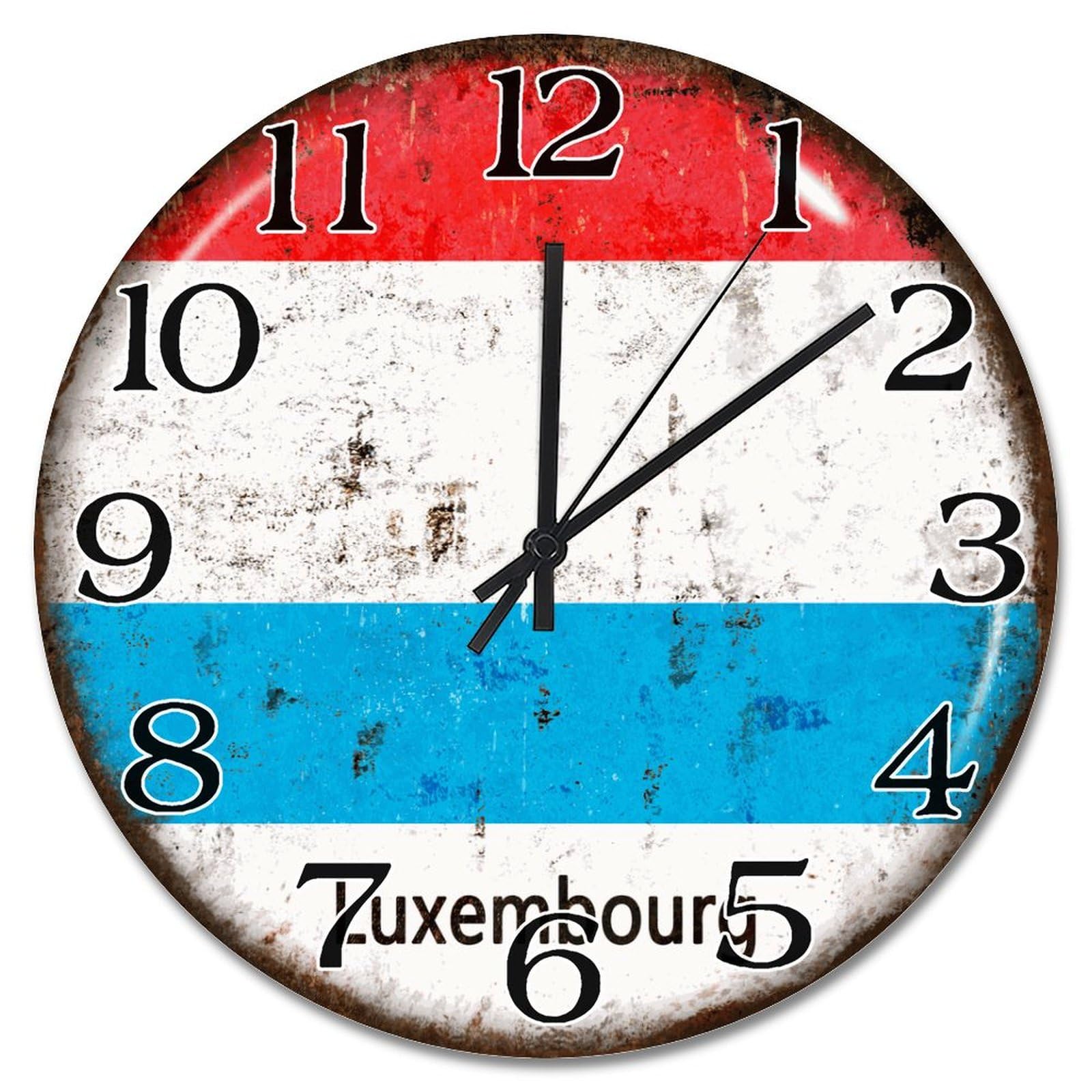 Horloge murale en bois silencieuse Luxembourg sans tic-tac pour salon
