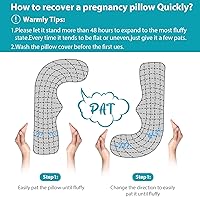 Vista 8 de BATTOP Almohadas de embarazo para dormir, almohada de maternidad con funda de enfriamiento, soporte para vientre, caderas, piernas, imprescindible