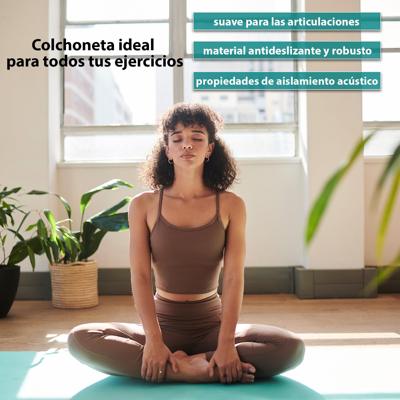 ALPIDEX Esterilla Yoga Gruesa 1,5 cm Colchoneta Antideslizante 3 Tamaños E-Book Tapete Gymnasia Pilates Sin Ftalatos Fitness Mat Alfombra Deporte Ejercicios