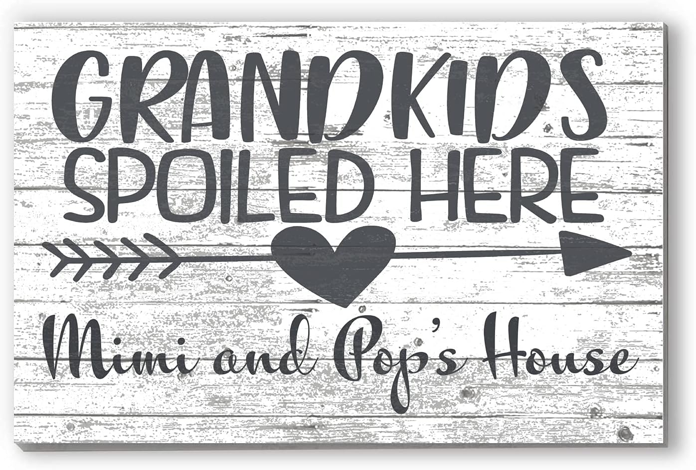 Personalized Grandkids Spoiled Here Sign Custom SOLID WOOD Farmhouse Décor Gift for Home, Grandparents, Grandma, Grandpa Gift Idea (Black)