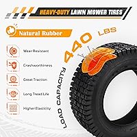 Vista 3 de Neumáticos de cortacésped de 20 x 8-8 con llanta (chavetero de 3/16 pulgadas), reemplazan neumáticos de césped de goma natural 20 x 8.00-8
