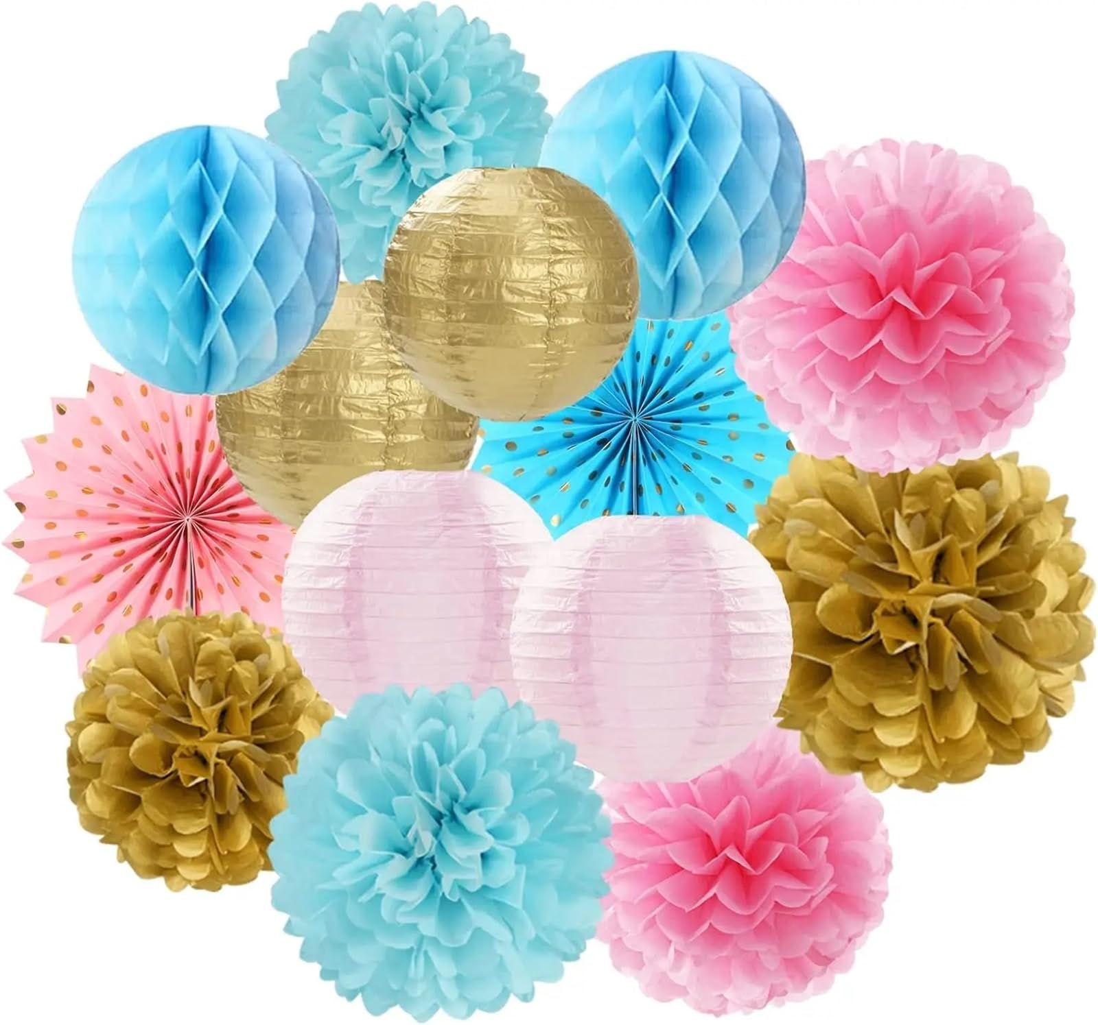 Paper Pompom Lantern Tissue Pom Poms Honeycomb