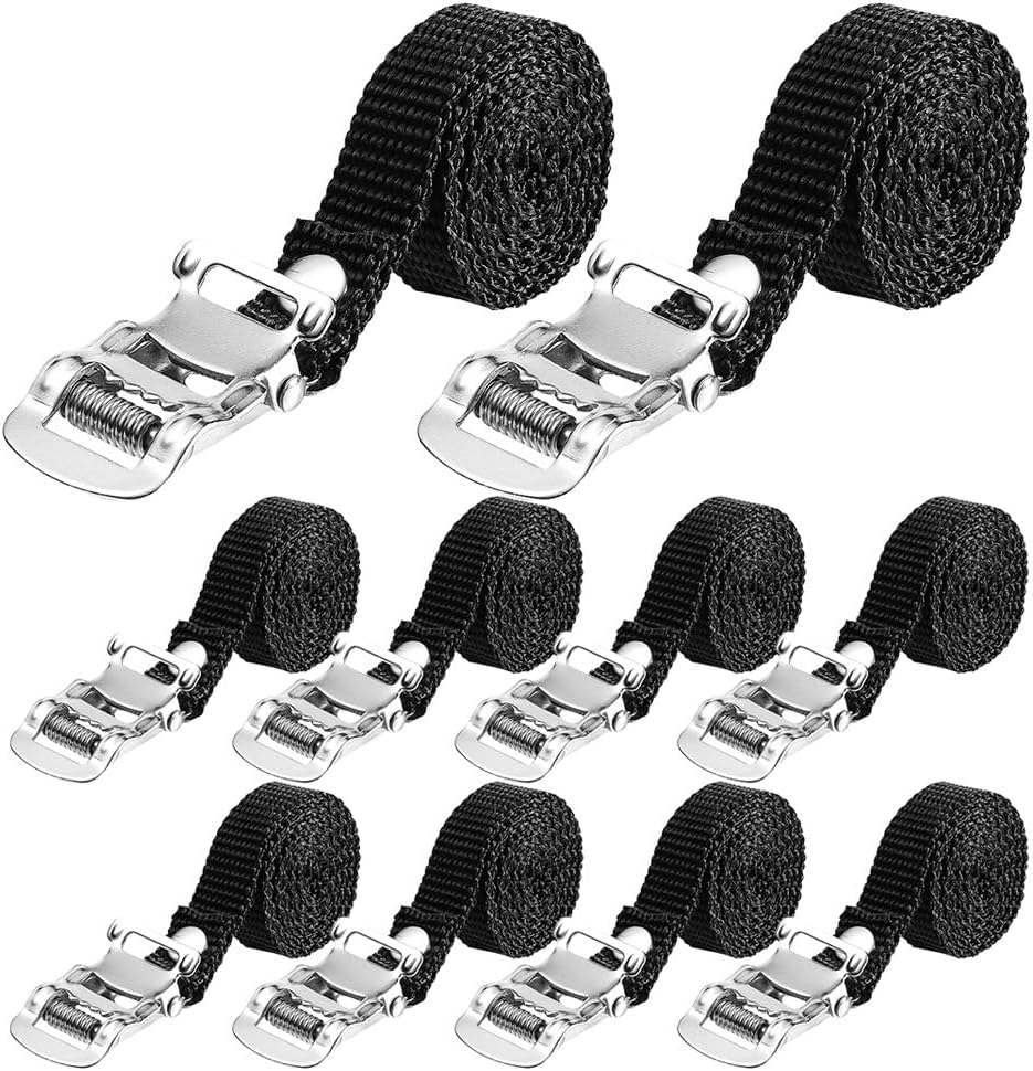 10pcs Exercise Bike Pedal Straps: Bike Toe Clips Gear Universal Replacement Foot Straps for Outdoor Cycling Home Gym Safety Stationary