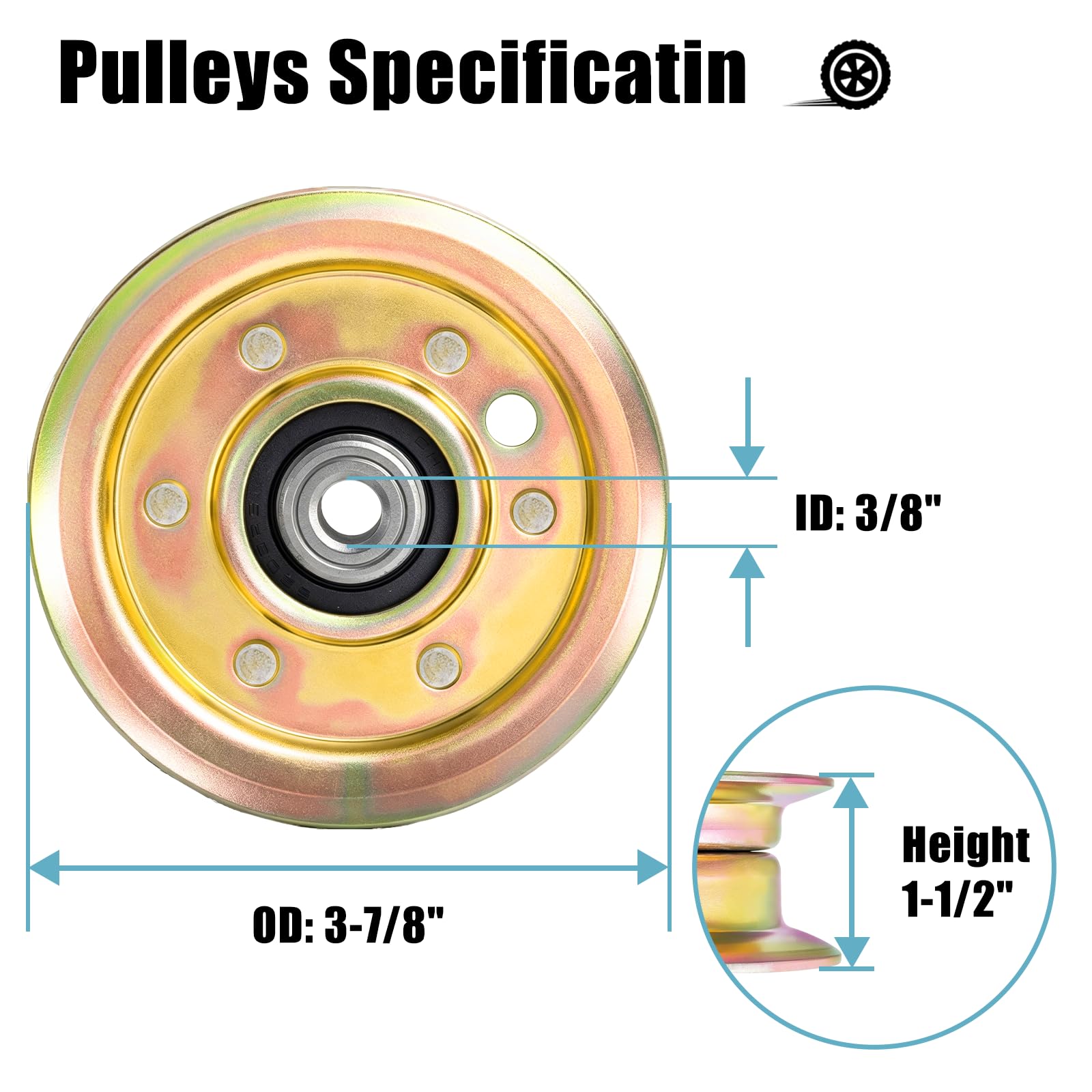 Idler Pulley 532177968 Replacement for Husqvarna 193197 177968 21546308 532193197 RZ4216 RZ4221 LT152 LT154. — Amazon image 2