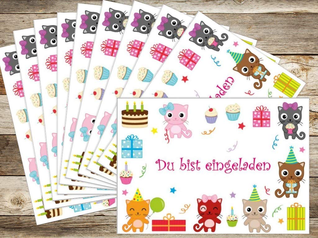 Minkocards 12 biglietti d'invito per il 6° compleanno dei