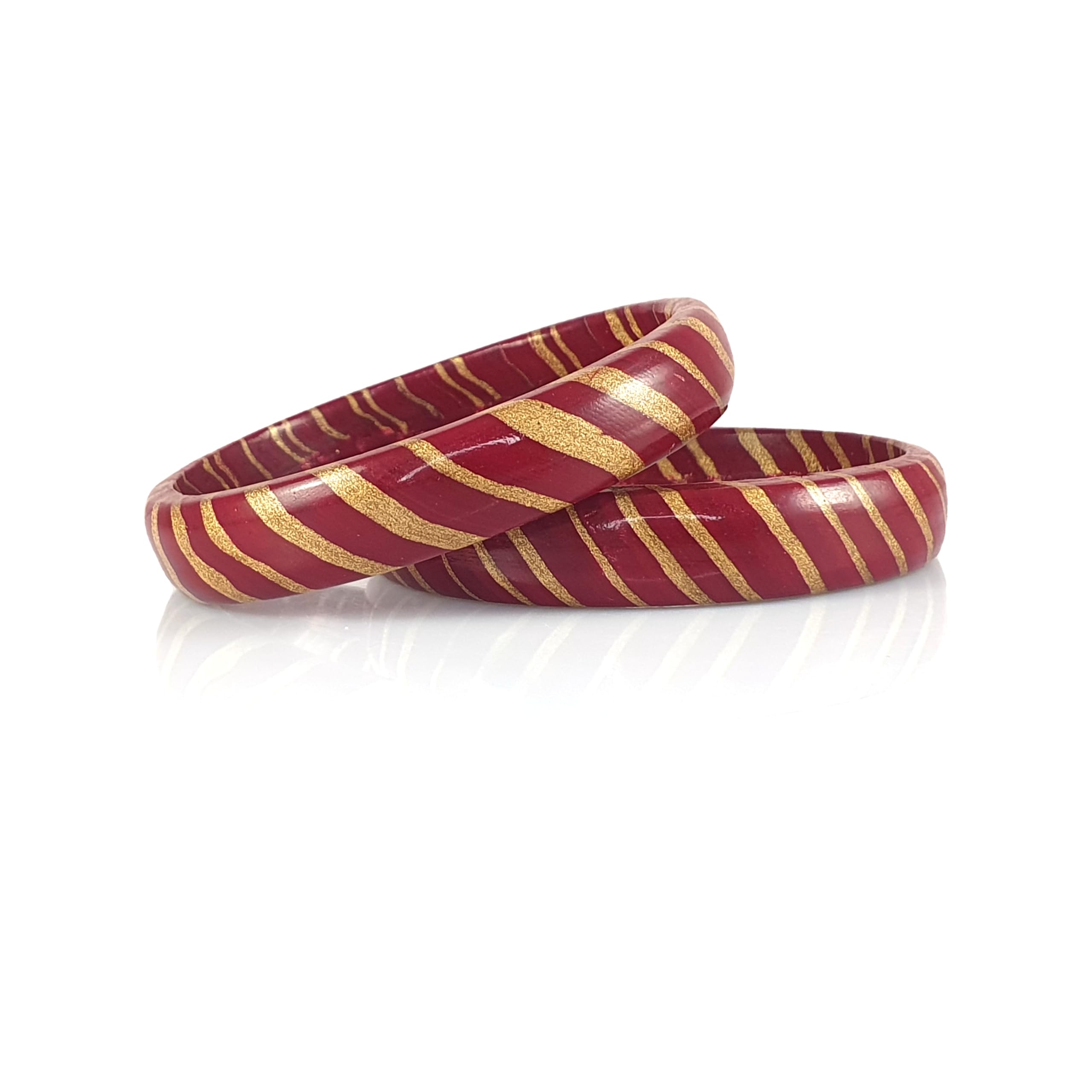 Lac Bangles for Women and Girls | Jaipuri Lehariya Kada Set | Red Maroon Green Sky Grey Pink | Set of 2 (Maroon, 2.8) (B0CTCSKWRX) Amazon Price History, Amazon Price Tracker