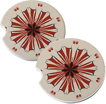 Hand Paint - Absorbent Ceramic Car Coaster Set 2 Sandstone car Drink Coasters