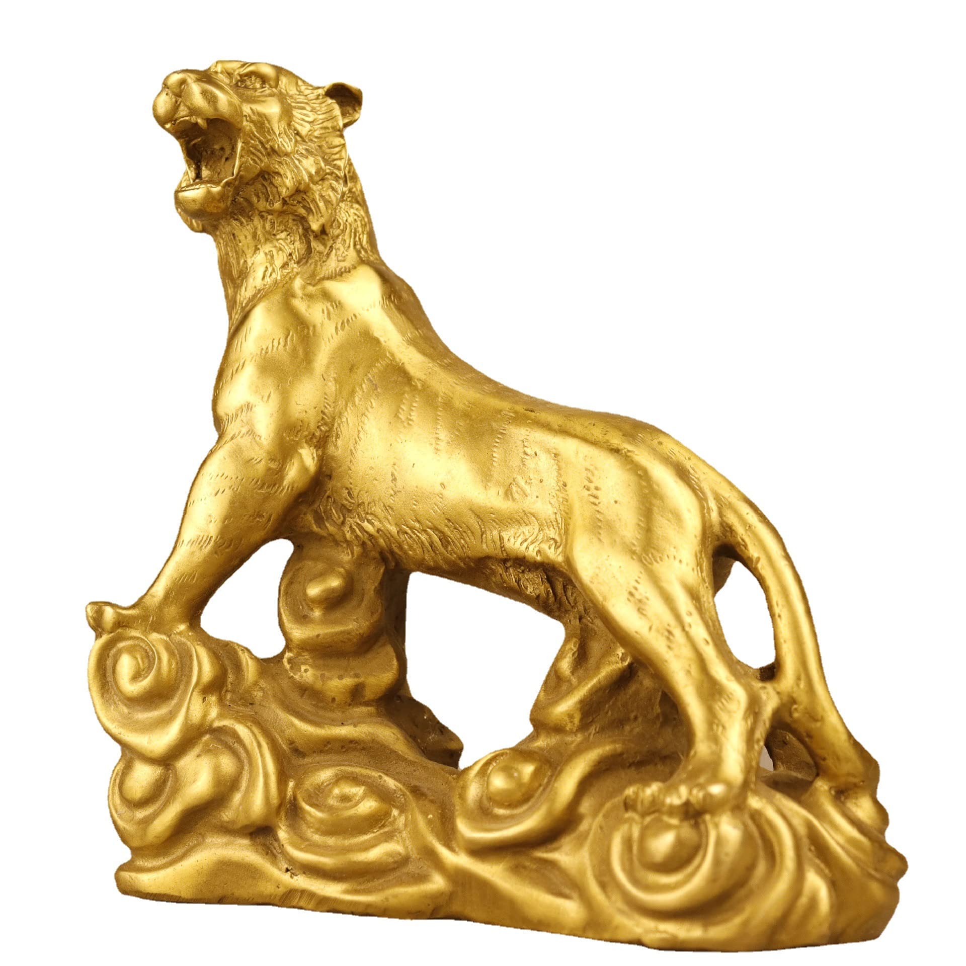 Dytartzx Pure Copper Tiger Statues Brass Ornaments 2024 Figurine for Collection Decoration for Living Room Decoration Hand-Made Brass Tiger