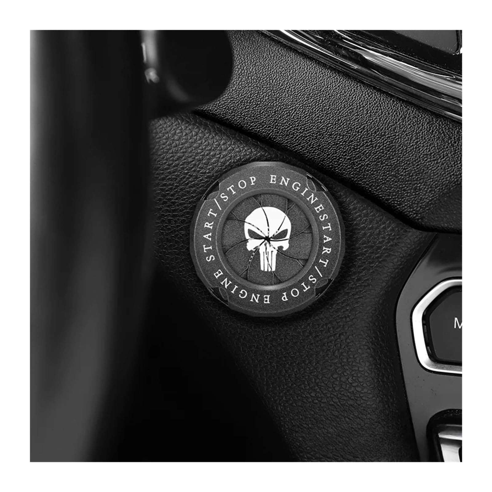 TriVan Car Interior Sticker Movies Superhero Onekey Start Stop Button Cover Protective Cover Ignition Device Decor Car Accessories(Tungsten gold)