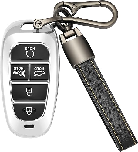 Funda para llavero Hyundai con llavero de TPU para llave de coche, protección de 360 grados, compatible con Hyundai 2019 2020 2021 2022 2023 Sonata