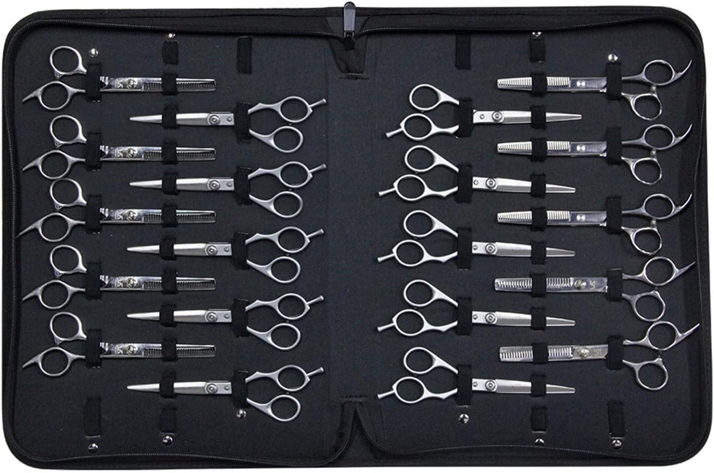 Professional Salon Organized Case for Hairdressers 24 Pocket Compact PU Leather Hairdressing Tools Storage