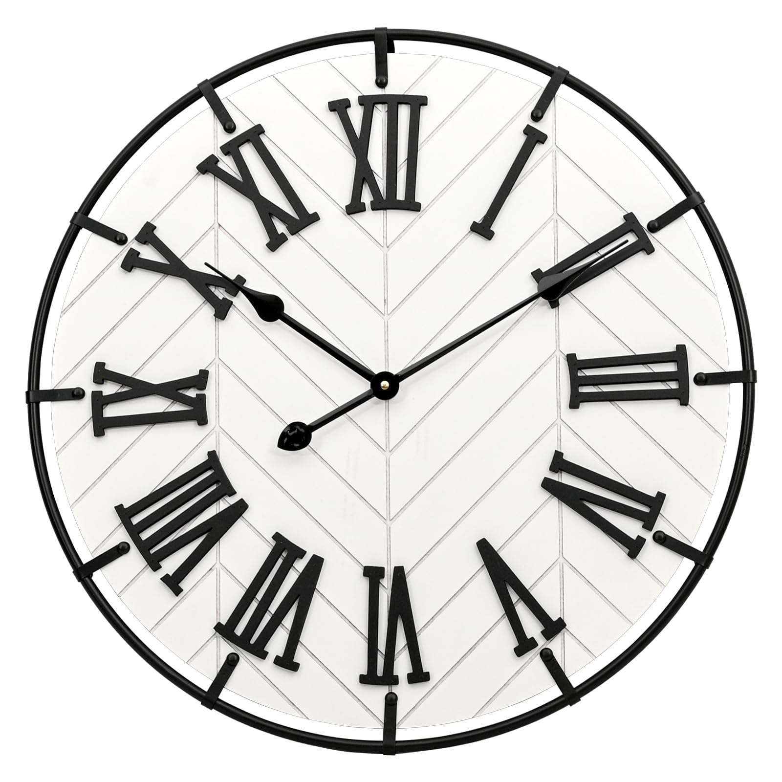 Horloge de salon ronde et silencieuse pour ambiance chaleureuse