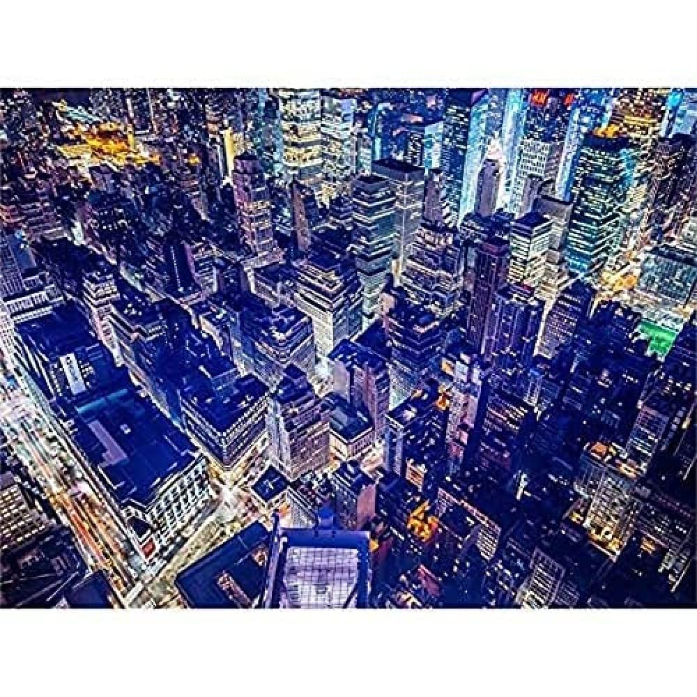 Aerial View New York Night Wall Art Print