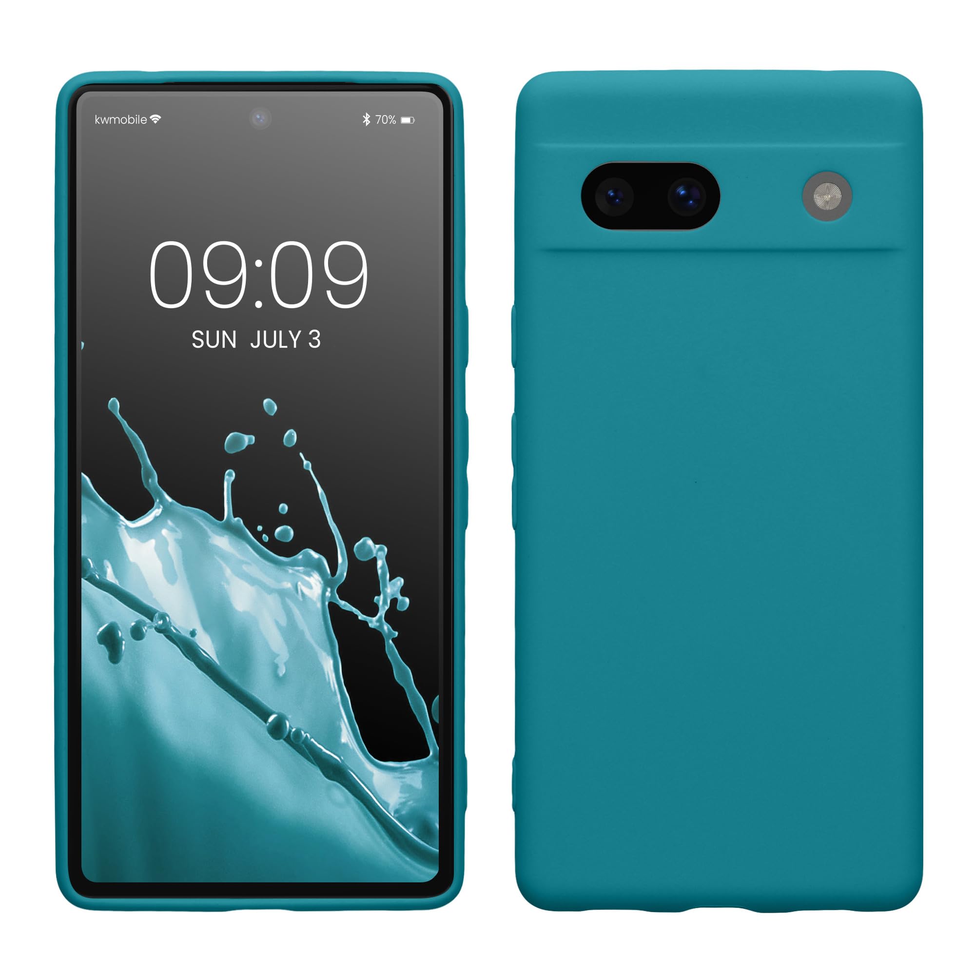 Kwmobile Custodia Silicone TPU Per Google Pixel 7 Pro - Cover Gommata Antiscivolo - Verde Muschio