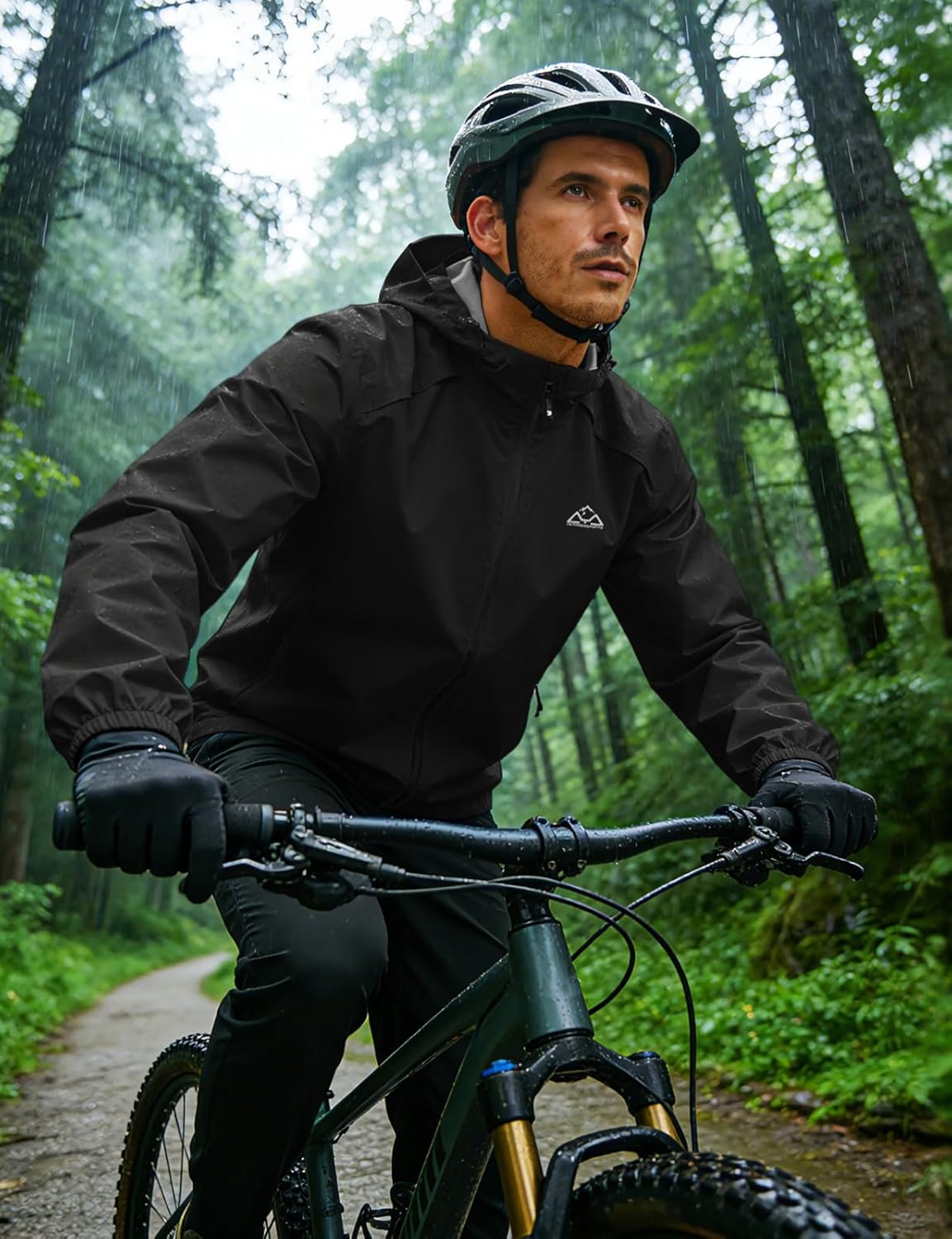 TBMPOY Mens Rain Jacket Waterproof Lightweight Packable Outdoor Hiking Raincoat Windbreaker with Hood Running Golf