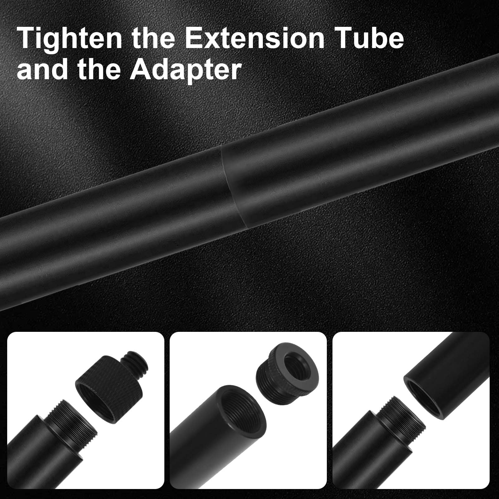 4pcs Microphone Extension Tubes and 4pcs Mic Thread Adapter (3/8 Female to 5/8 Male and 5/8 Female to 3/8 Male) - Image 3