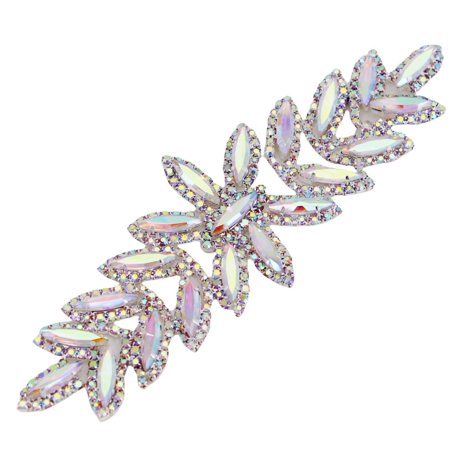 Sew On Rhinestone Applique for Dresses Rhinestone Sash Applique Rhinestone Hair Applique Bridal Rhinestone Embellishments (Silver AB)