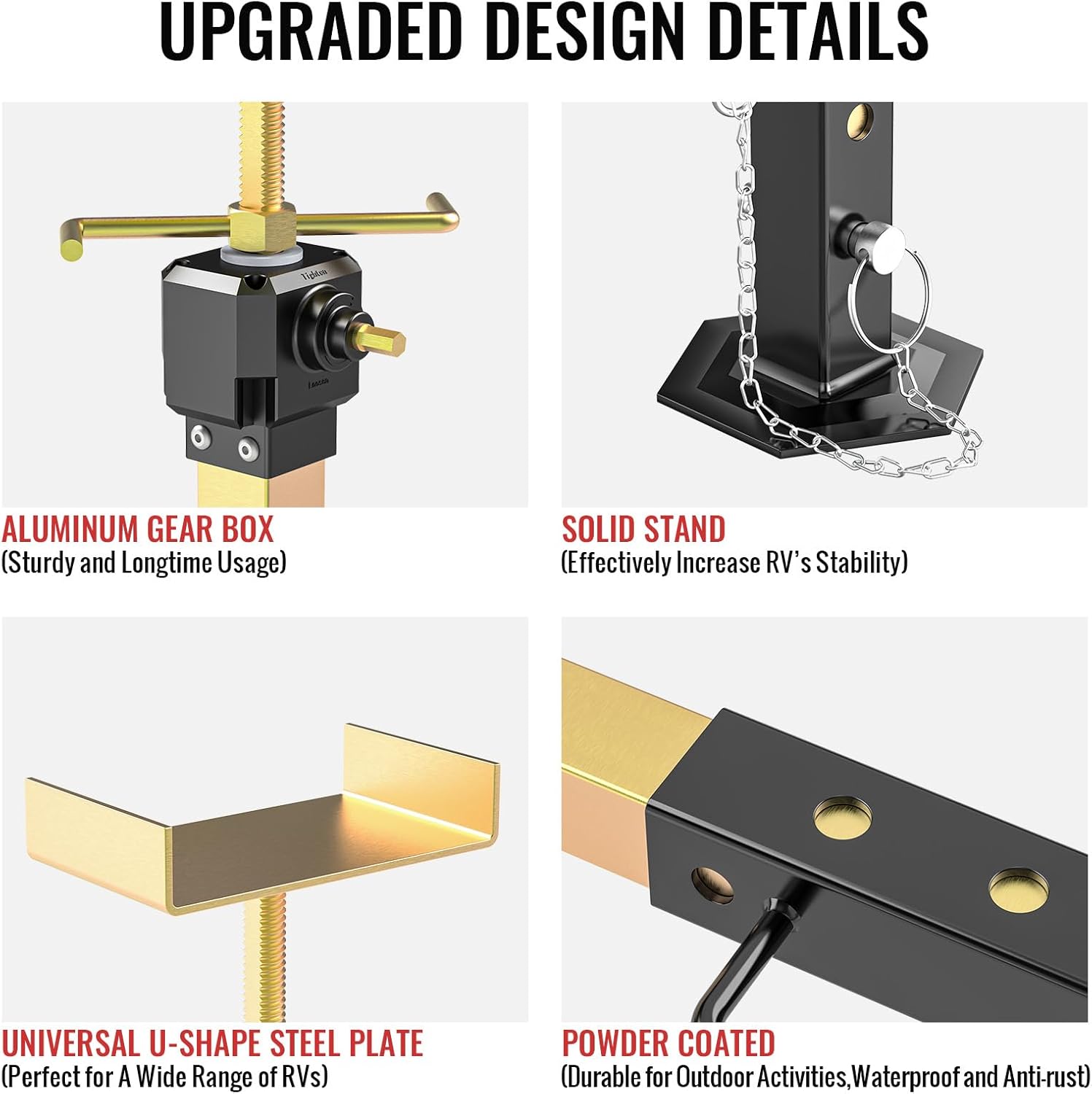 2025 New Upgraded RV Slide Out Support Jacks 2 Pcs RV Stabilizer Jacks Heavy Duty for Camper, 5th Wheel and Travel Trailer, Adjustable from 16" to 36", Supports Up to 5,000 LBS (Electric Drill Adjust)