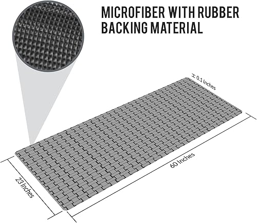 Miniatura 2 de Shape28 Runner Mat - Alfombra de cocina ultrafina con respaldo de goma antideslizante 60 x 23 pulgadas, color gris 5C