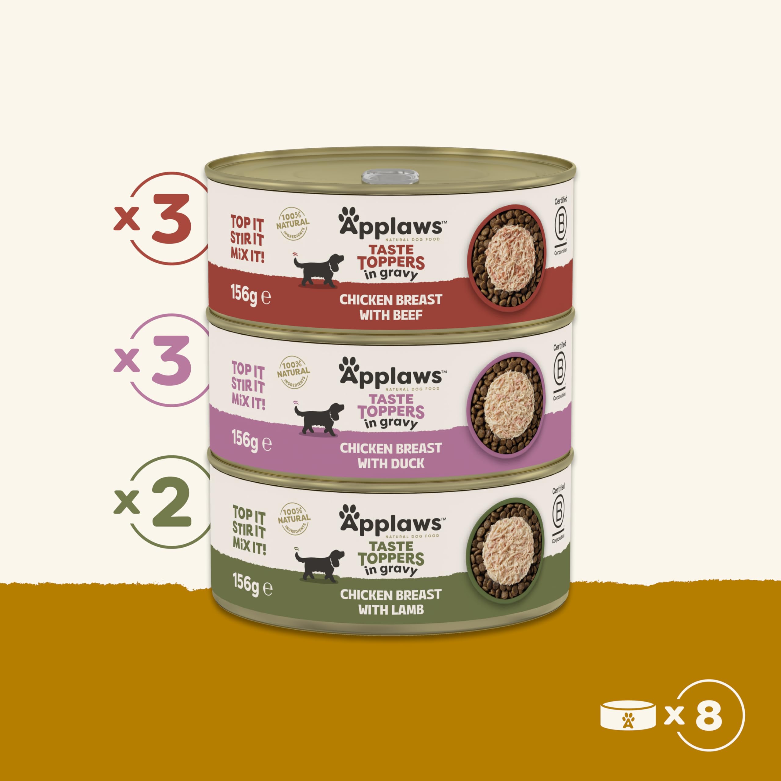 Image secondaire de Applaws Nourriture Humide Naturelle pour Chiens - Émincés de Poulet en Sauce, 8 x 156g