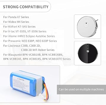 DGFTB 3400mah D071-INR-CH-4S1P MD-C30B Battery for Liectroux C30B C30B 2D C30B 2D Proscenic NEO 830P, NEO 820P, Blaupunkt BPK-VCBB1XB, Midea M4, V-tac VT-5555 VT-5556 WiFi Robot Vacuum Cleaner 14.4V