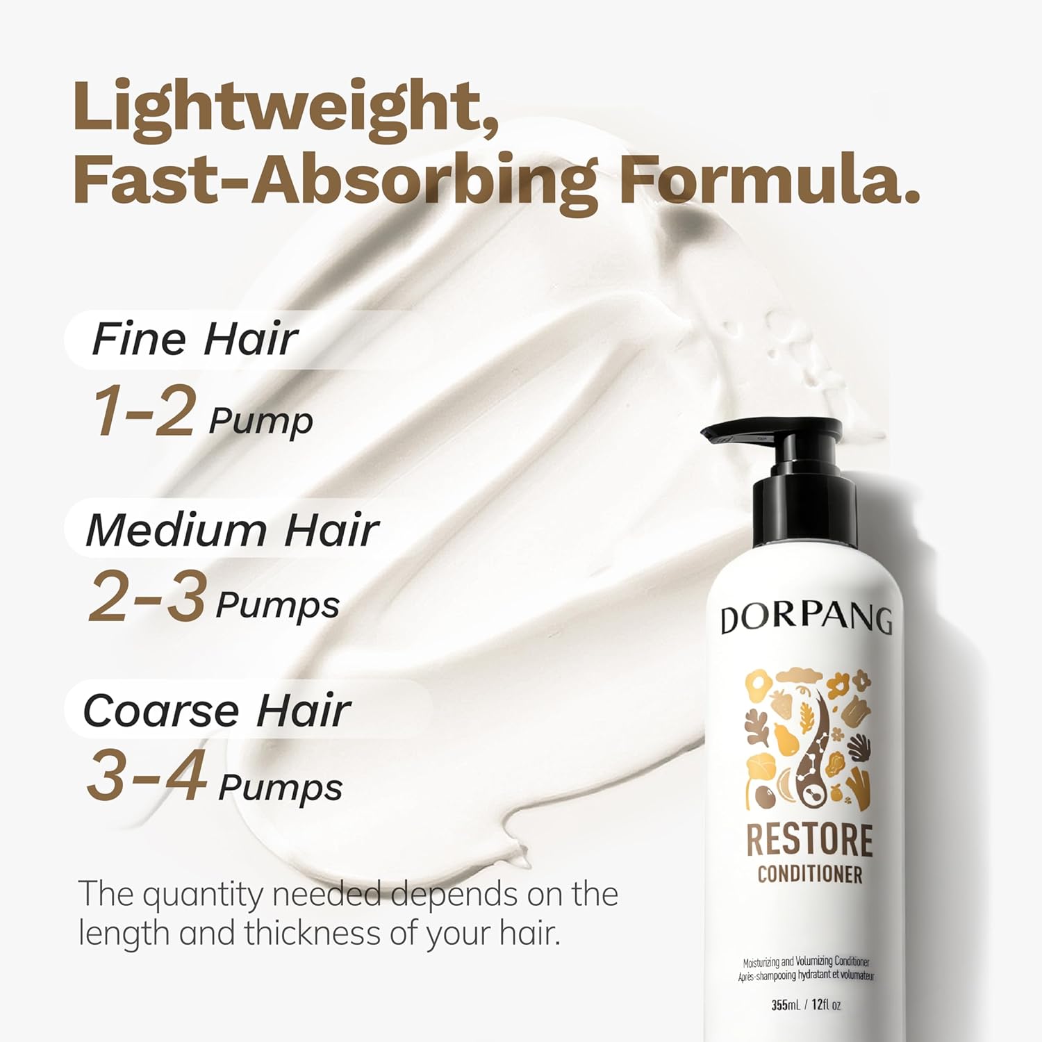 Deep Conditioner for Damaged Hair, Hair Mask Keratin Treatment with KeraMatch™, Repairs Split Ends Moisturizing & Volumizing, Lightweight Color Safe Formula 12 fl oz
