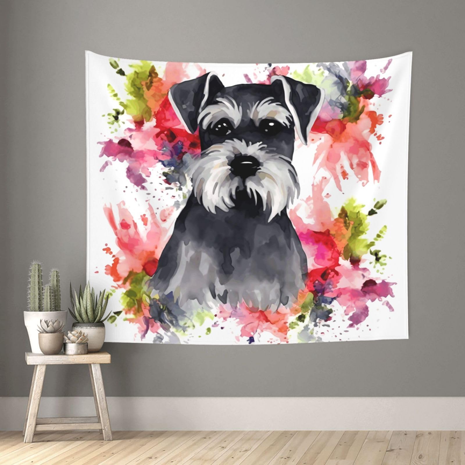 FodPand Schnauzer Tapestry for Bedroom Aesthetic, Wall Hanging Tapestries Art Decor Backdrop Wall Tapestry for Dorm Living Room Funny Poster Party Banner Background 51" X 60"